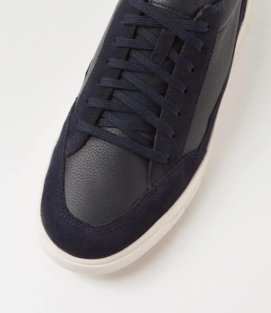 GEOX U Segnale A Navy Leather Suede Sneakers