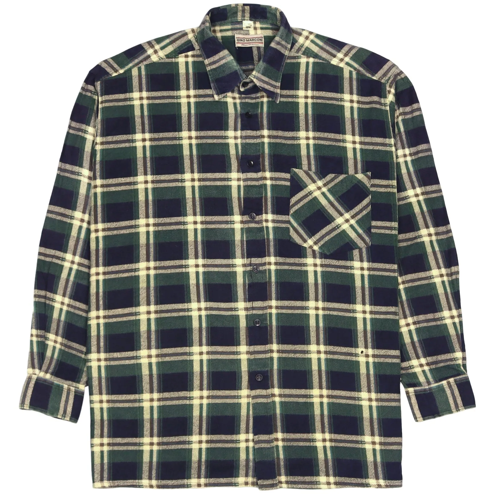 Gino Marconi Checkered Flannel Shirt Navy Green