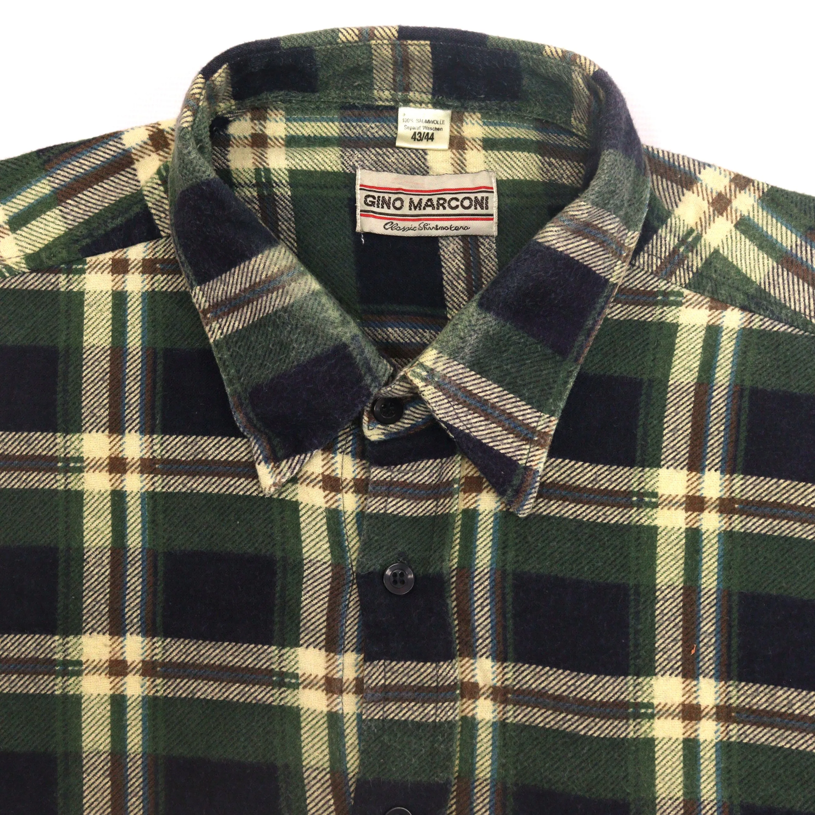 Gino Marconi Checkered Flannel Shirt Navy Green