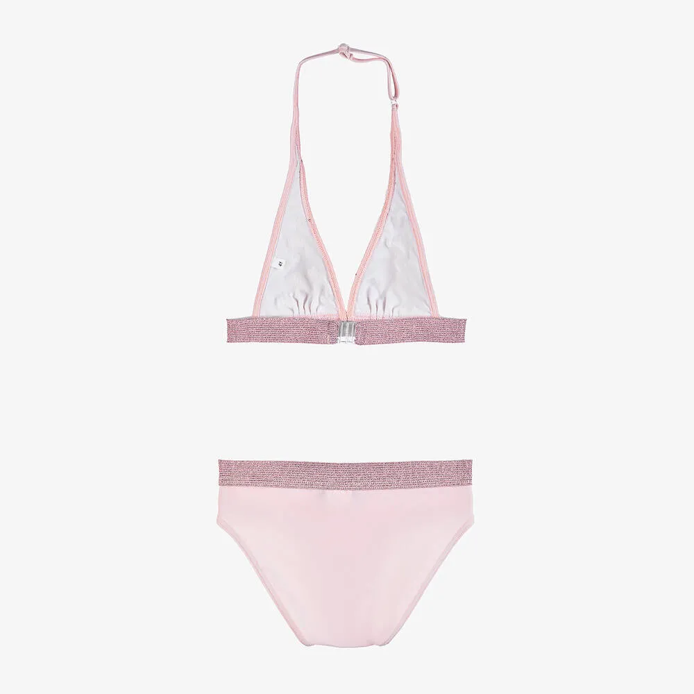 Girls Pink Glitter Star Bikini