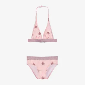 Girls Pink Glitter Star Bikini