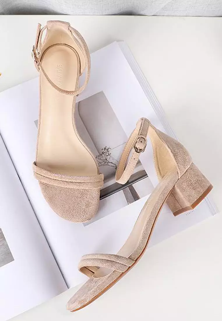 Girly Ankle Strap Heeled Sandals 320-16