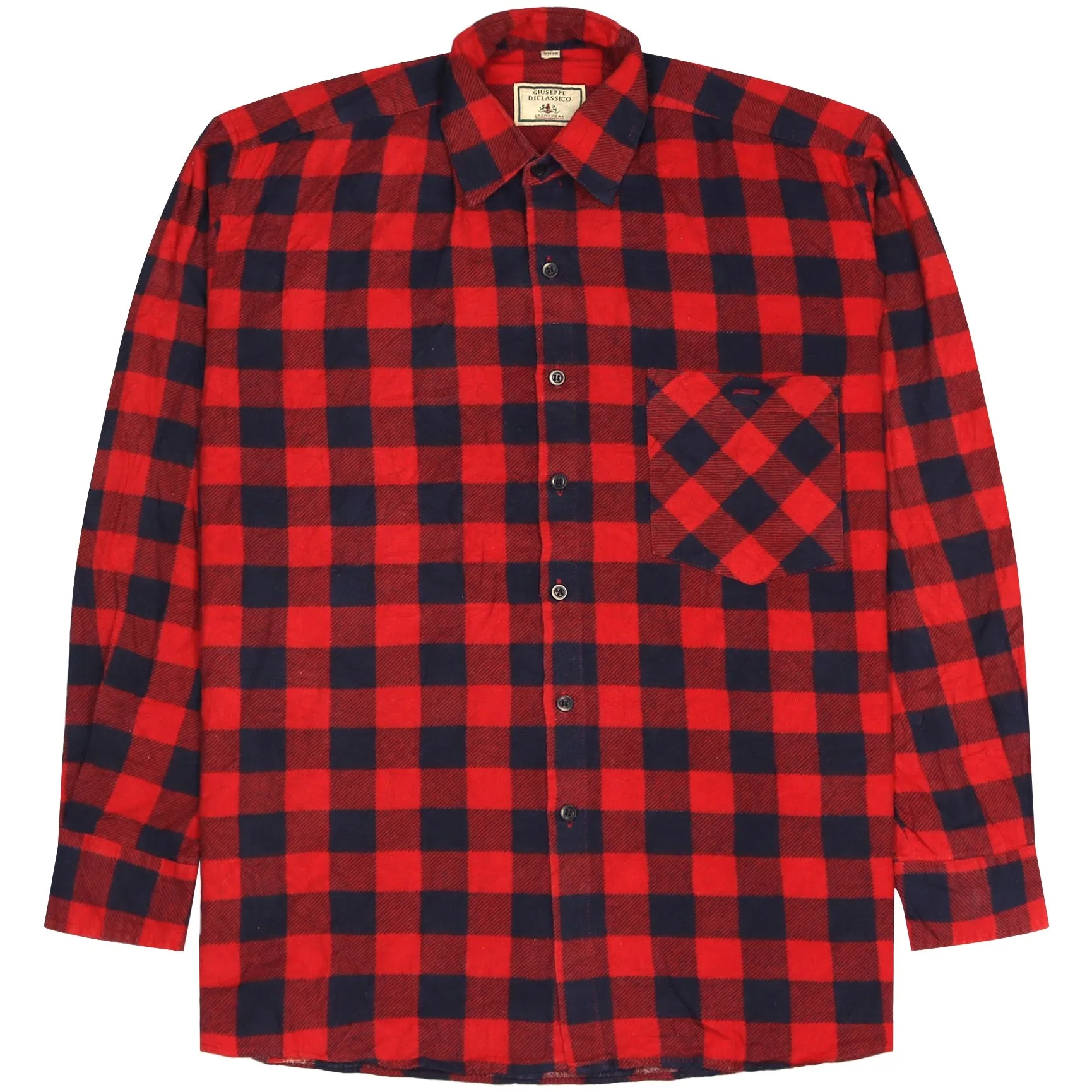 Giuseppe Diclassico Checkered Flannel Shirt Red Black