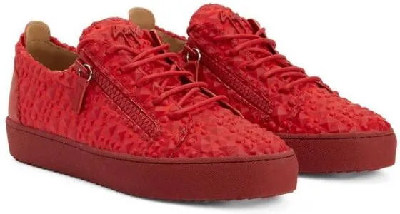 Giuseppe Zanotti 3D detailing low-top sneakers Red