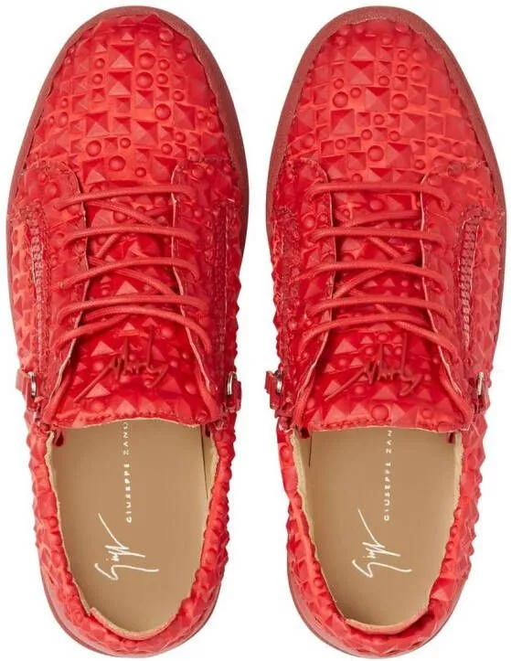 Giuseppe Zanotti 3D detailing low-top sneakers Red