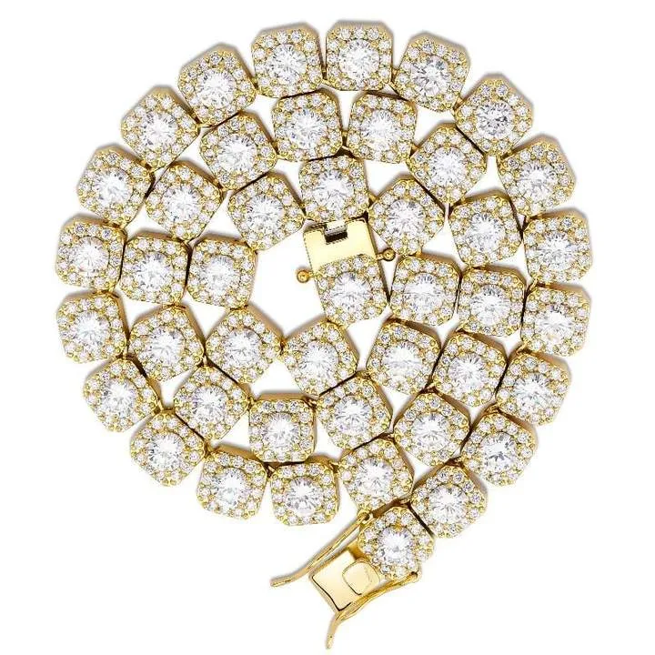 Gold Glacier Clustered Tennis Chain