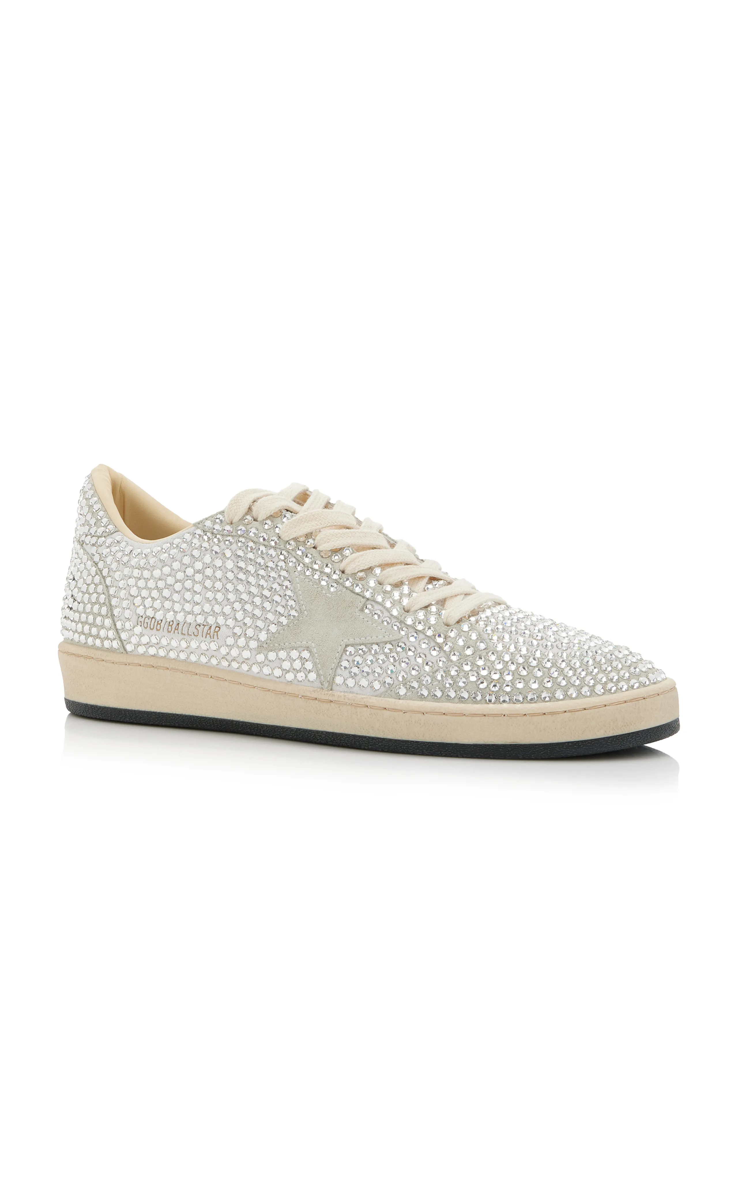 Golden Goose Ball Star Crystal-Embellished Suede Sneakers