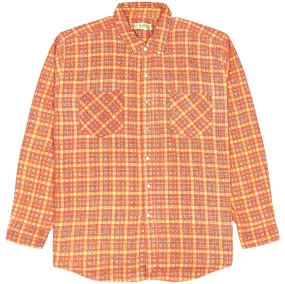 Haband Checkered Flannel Shirt Orange Yellow