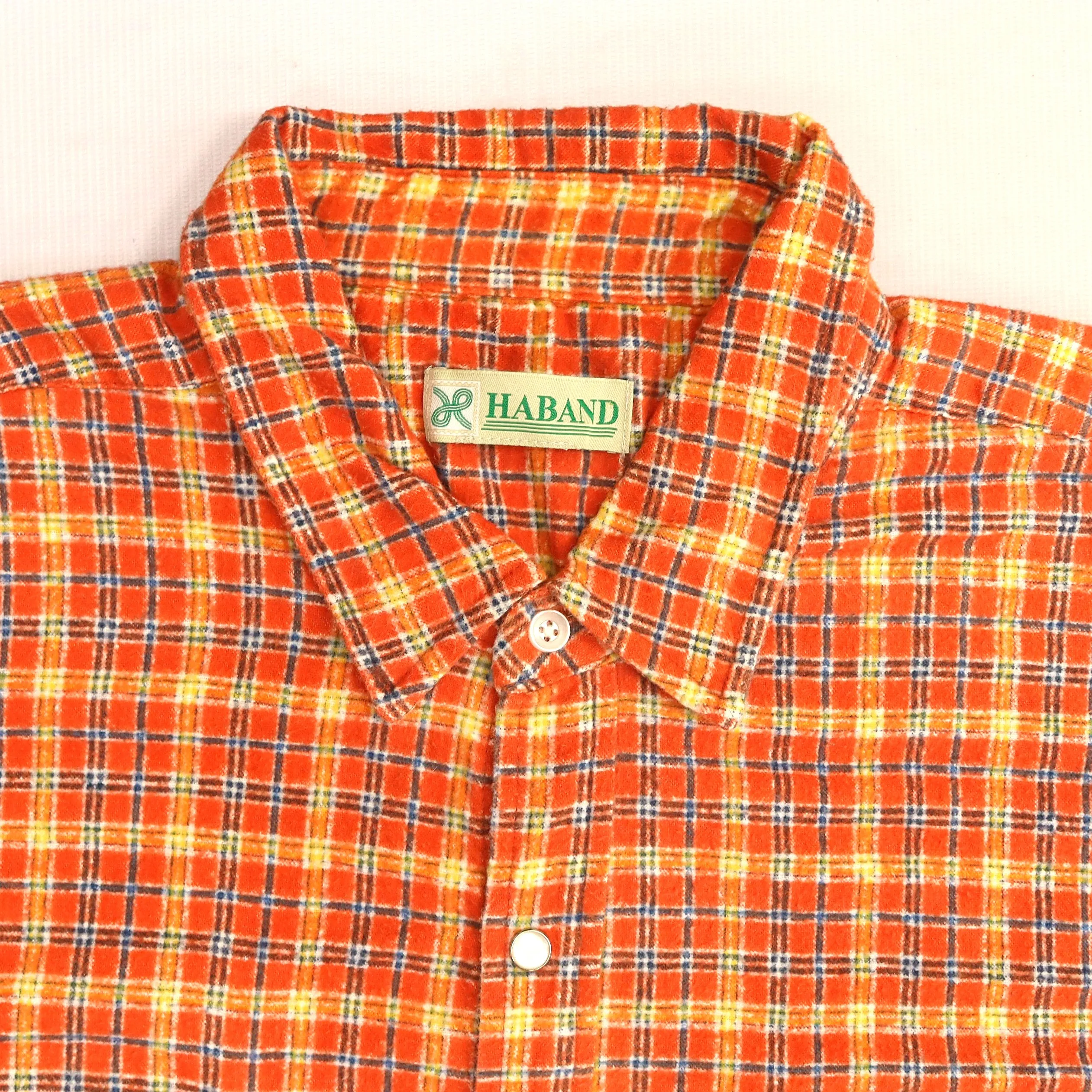 Haband Checkered Flannel Shirt Orange Yellow