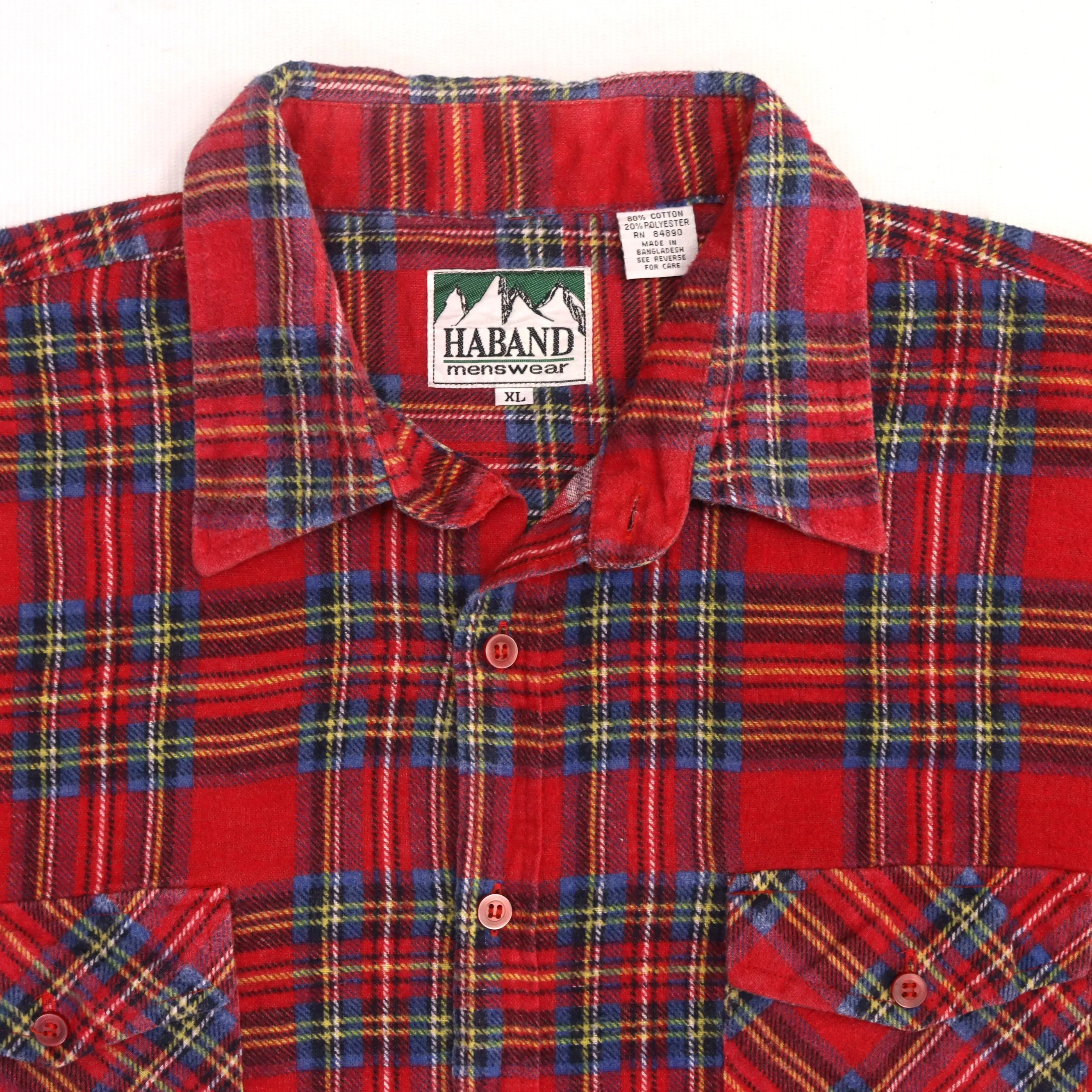 Haband Checkered Flannel Shirt Red Blue