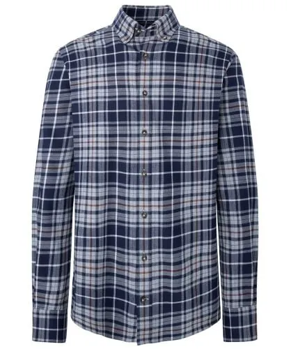 Hackett Navy Slim Fit Flannel Check Shirt | Jules B