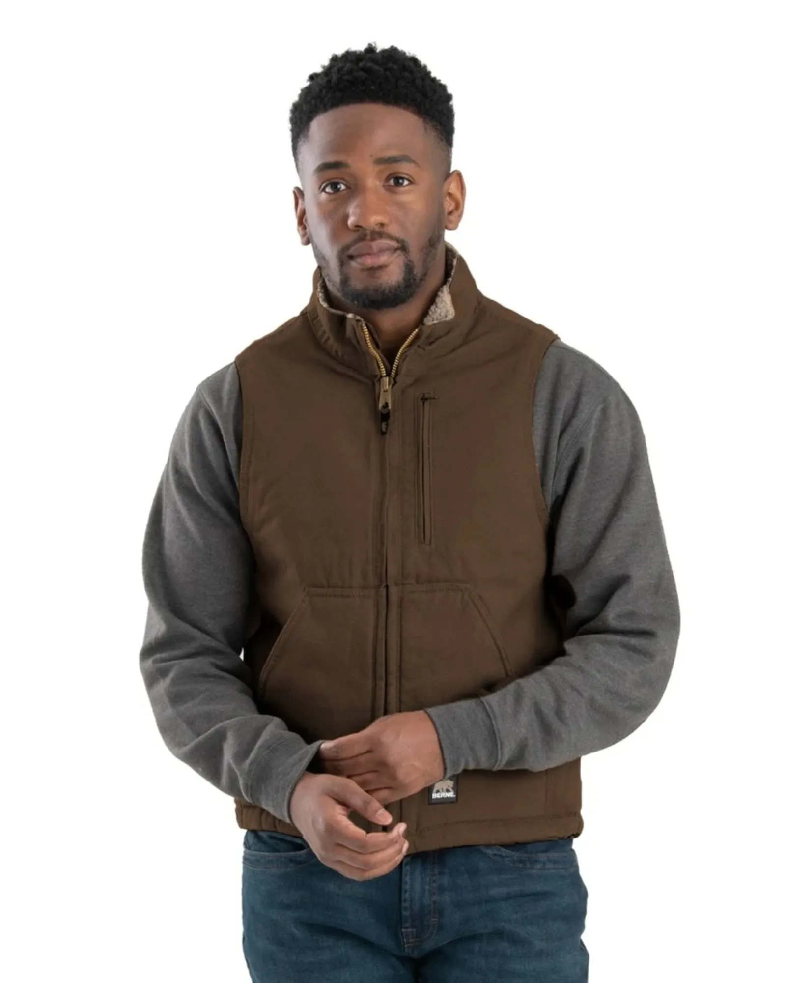 Heartland Sherpa-Lined Washed Duck Vest