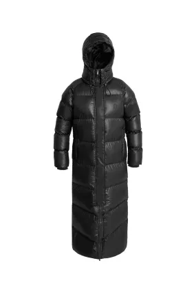 Heavy Quilted Long Puffer Black