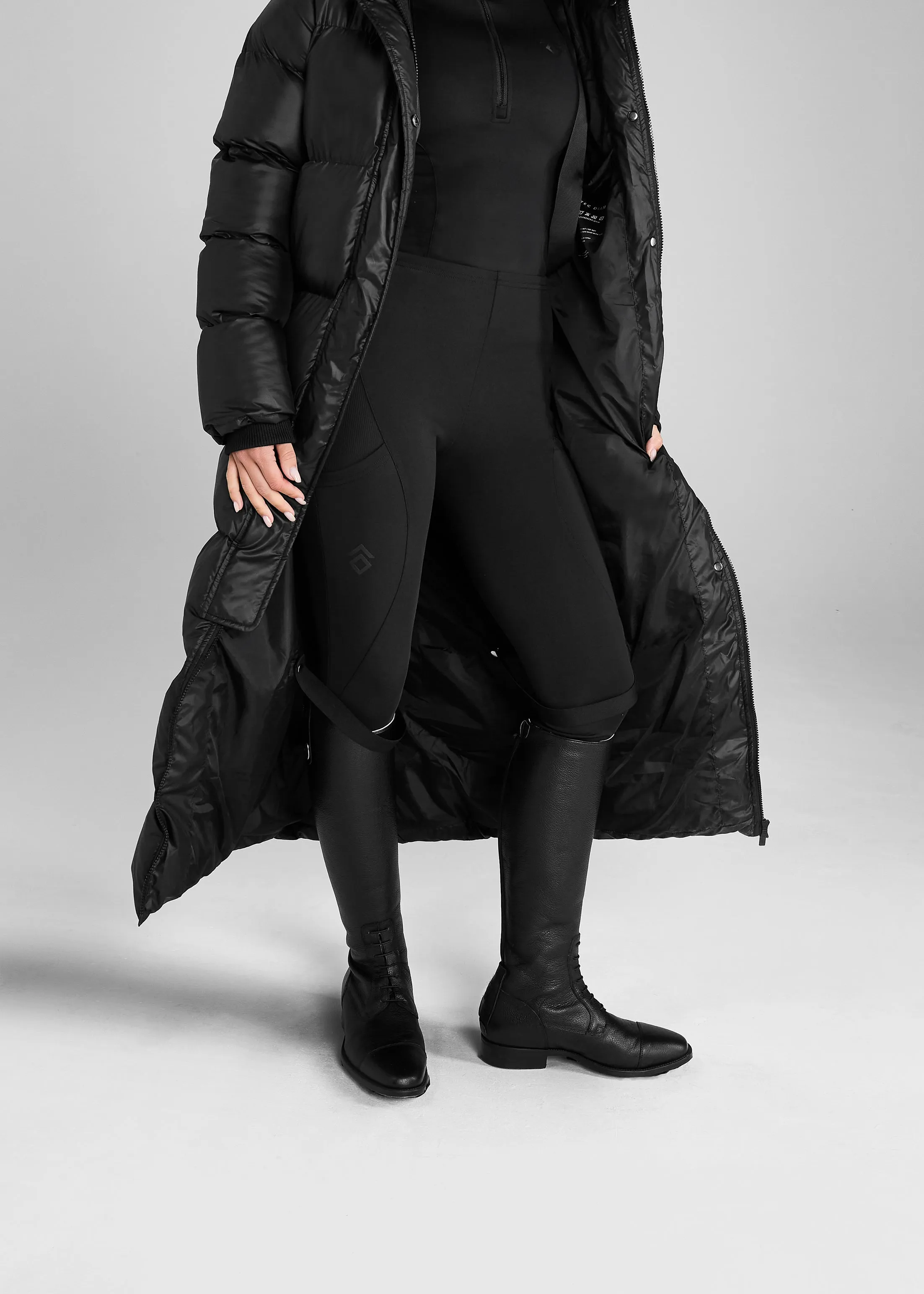 Heavy Quilted Long Puffer Black