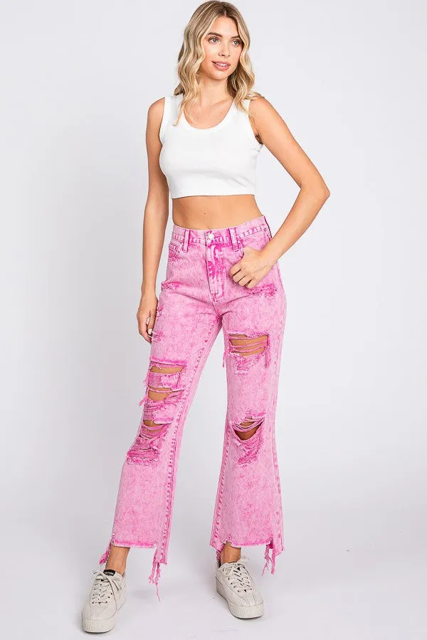 High Rise Cropped Flare Jeans