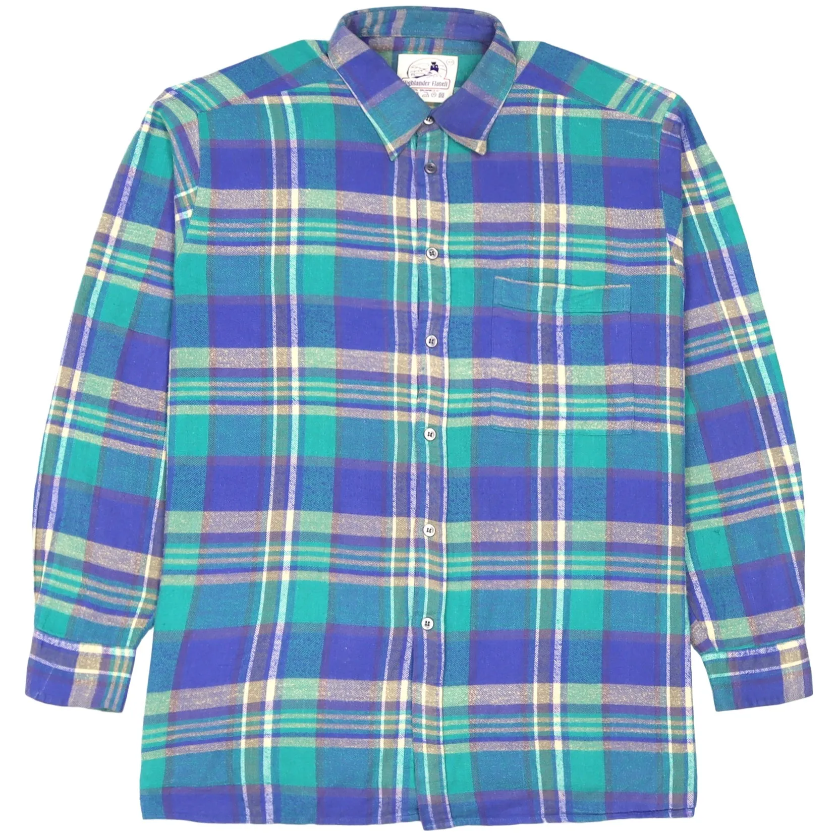 Highlander Flannel Checkered Shirt Green Purple