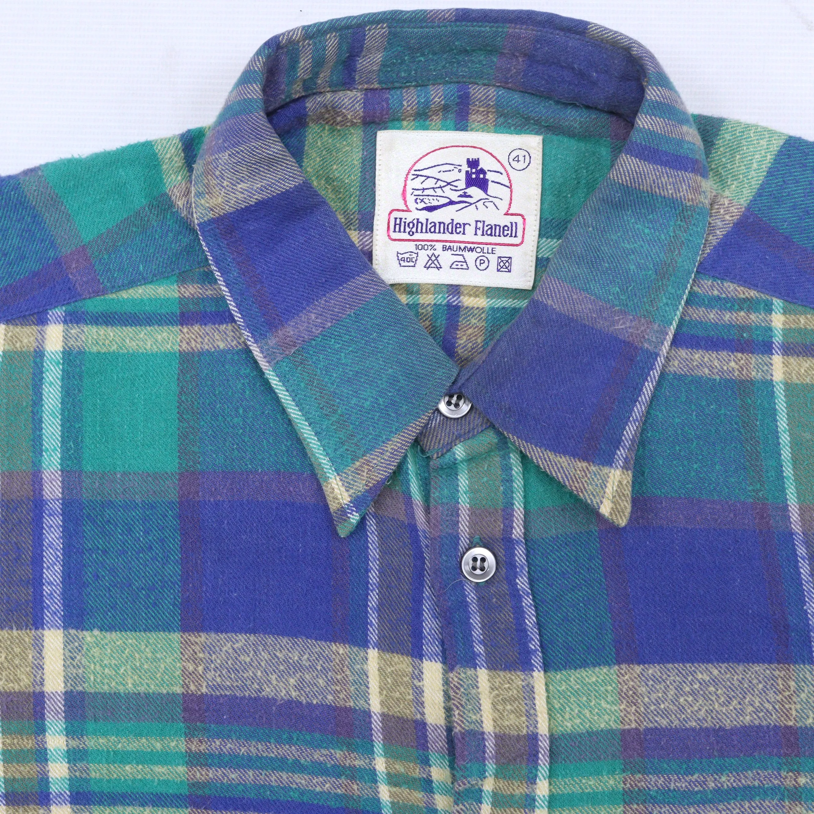 Highlander Flannel Checkered Shirt Green Purple