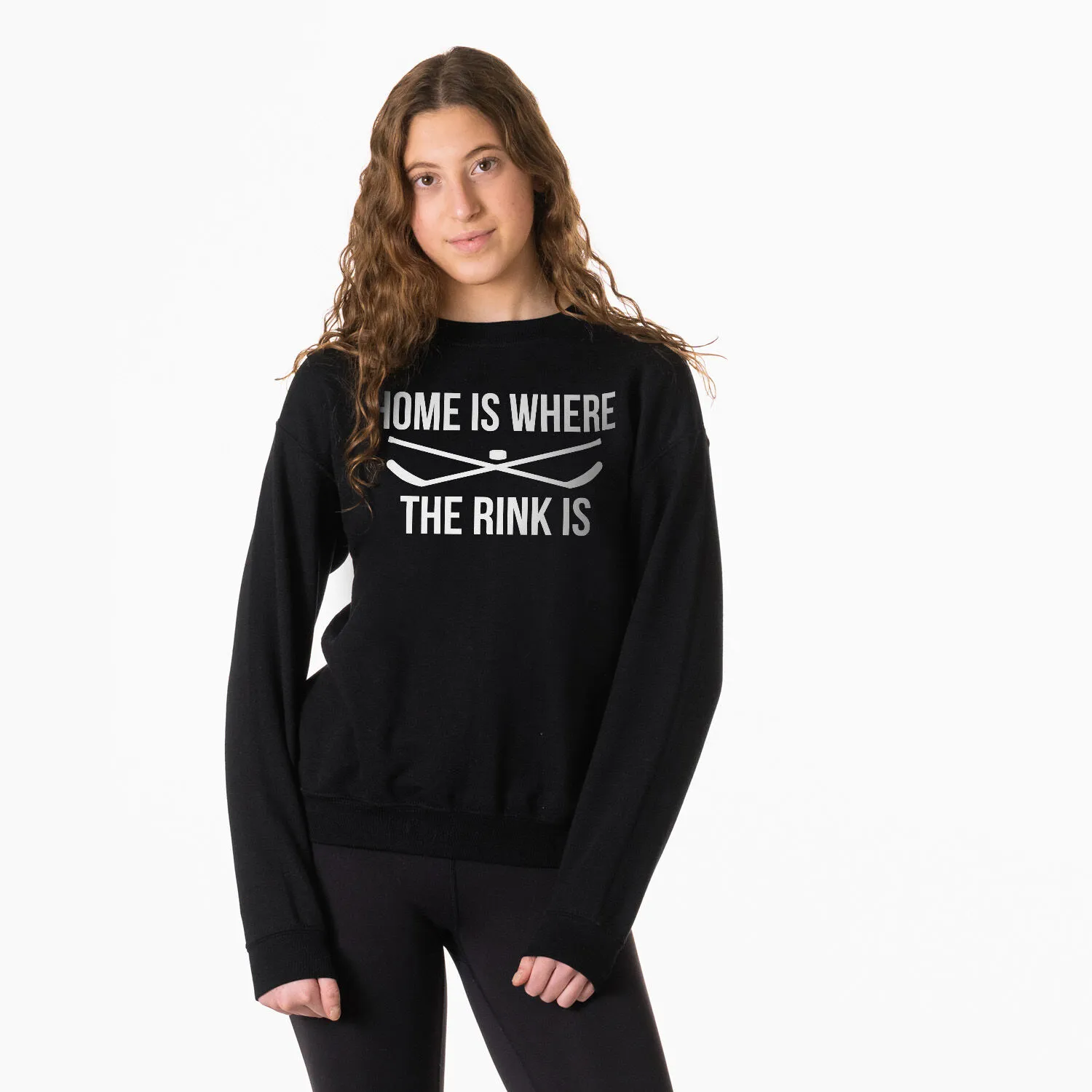 Hockey Crewneck Sweatshirt - Home Is Where The Rink Is 