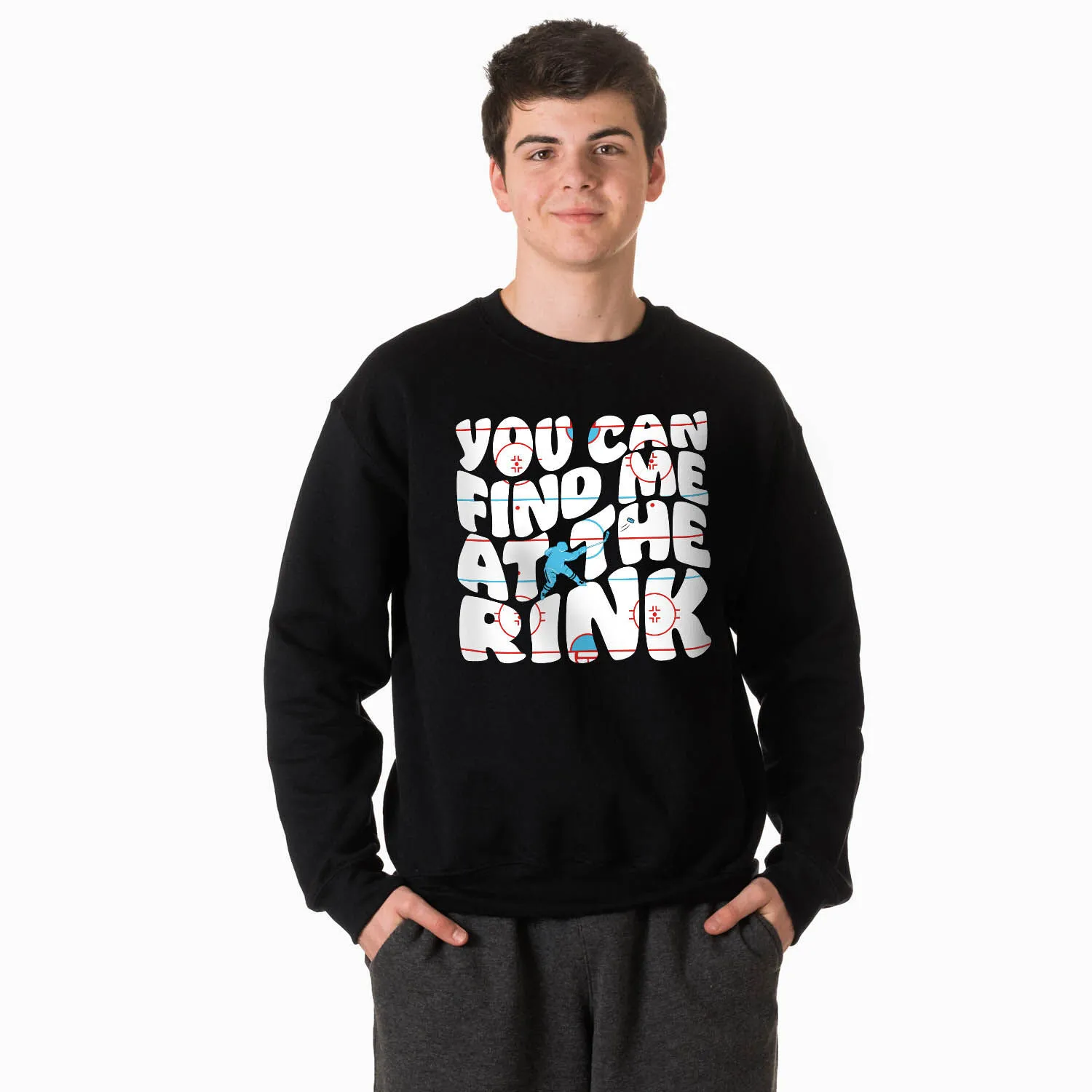 Hockey Crewneck Sweatshirt - You Can Find Me At The Rink 