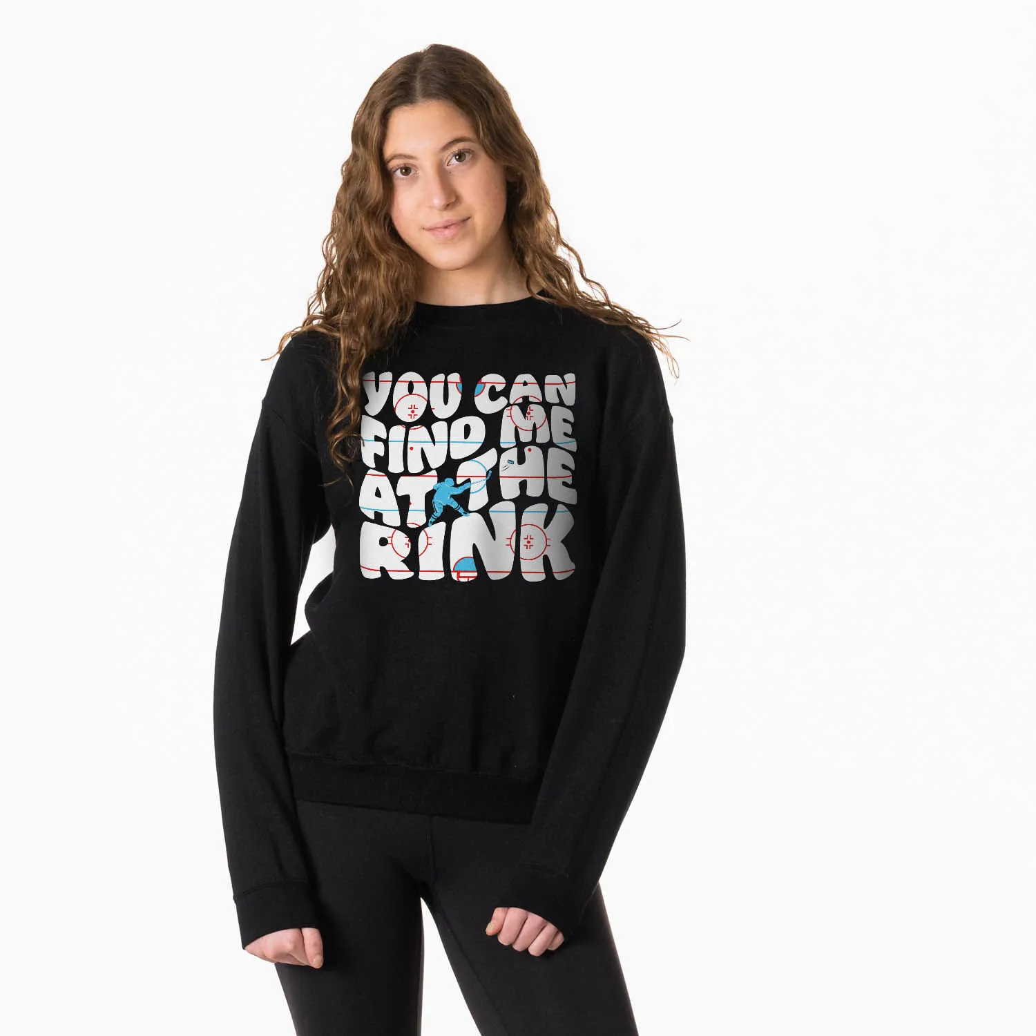 Hockey Crewneck Sweatshirt - You Can Find Me At The Rink 