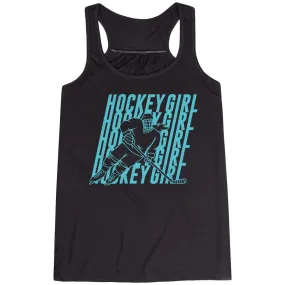 Hockey Flowy Racerback Tank Top - Hockey Girl Repeat 