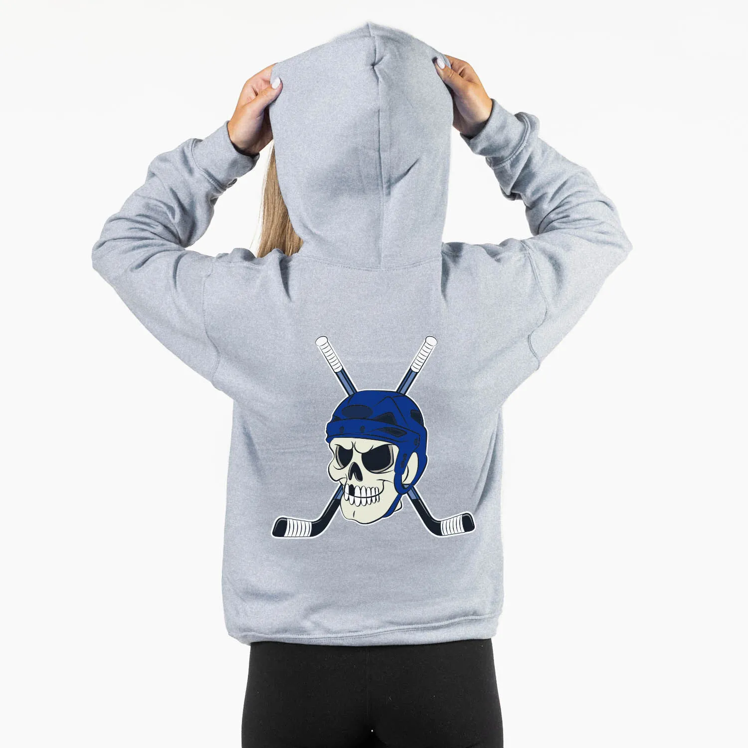 Hockey Hooded Sweatshirt - Chill to the Bone (Back Design) 