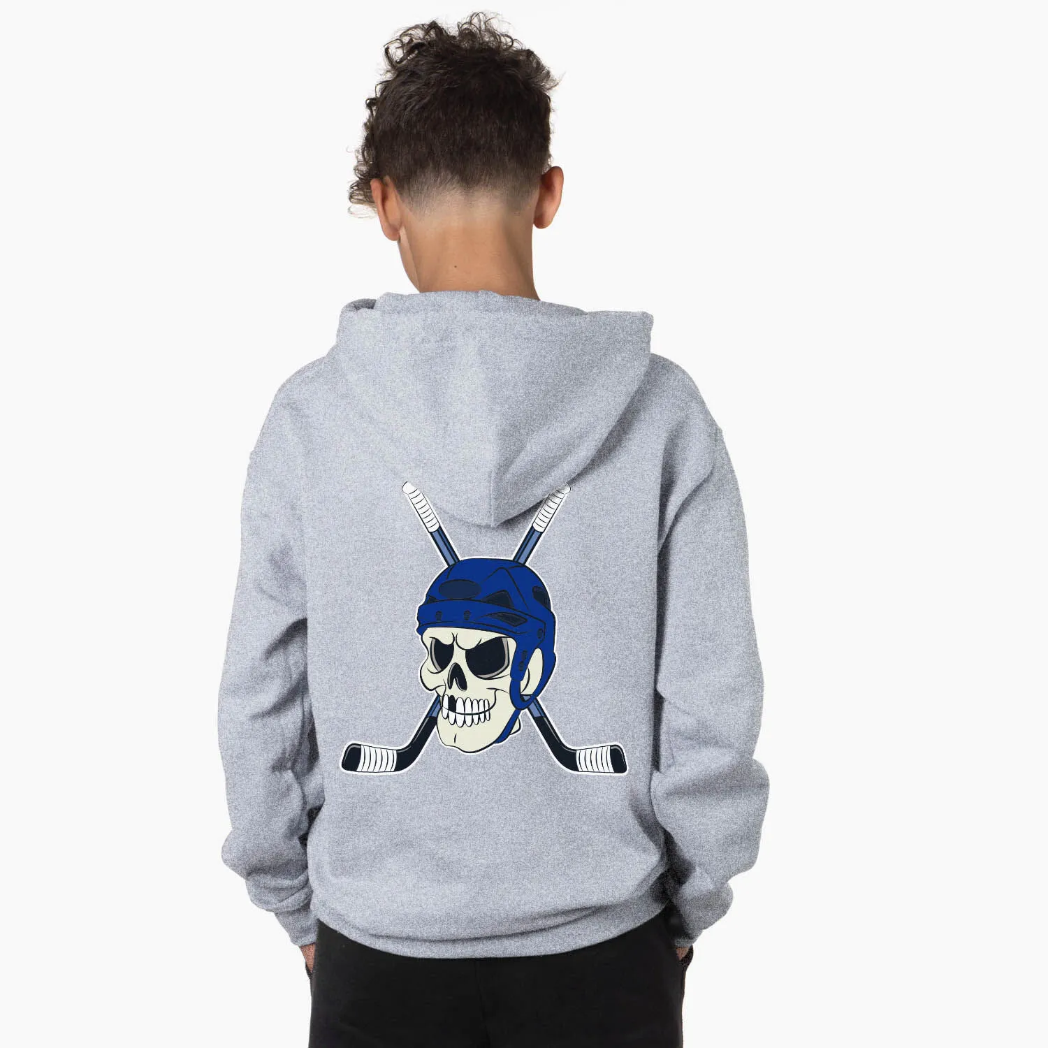 Hockey Hooded Sweatshirt - Chill to the Bone (Back Design) 