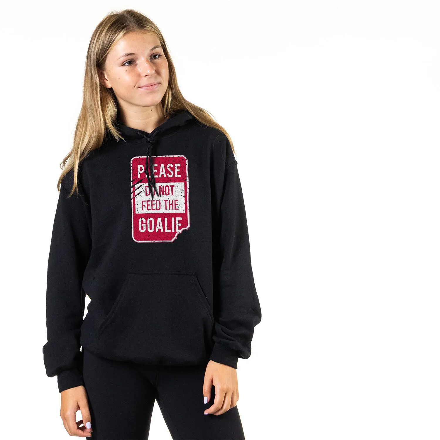 Hockey Hooded Sweatshirt - Don't Feed The Goalie 