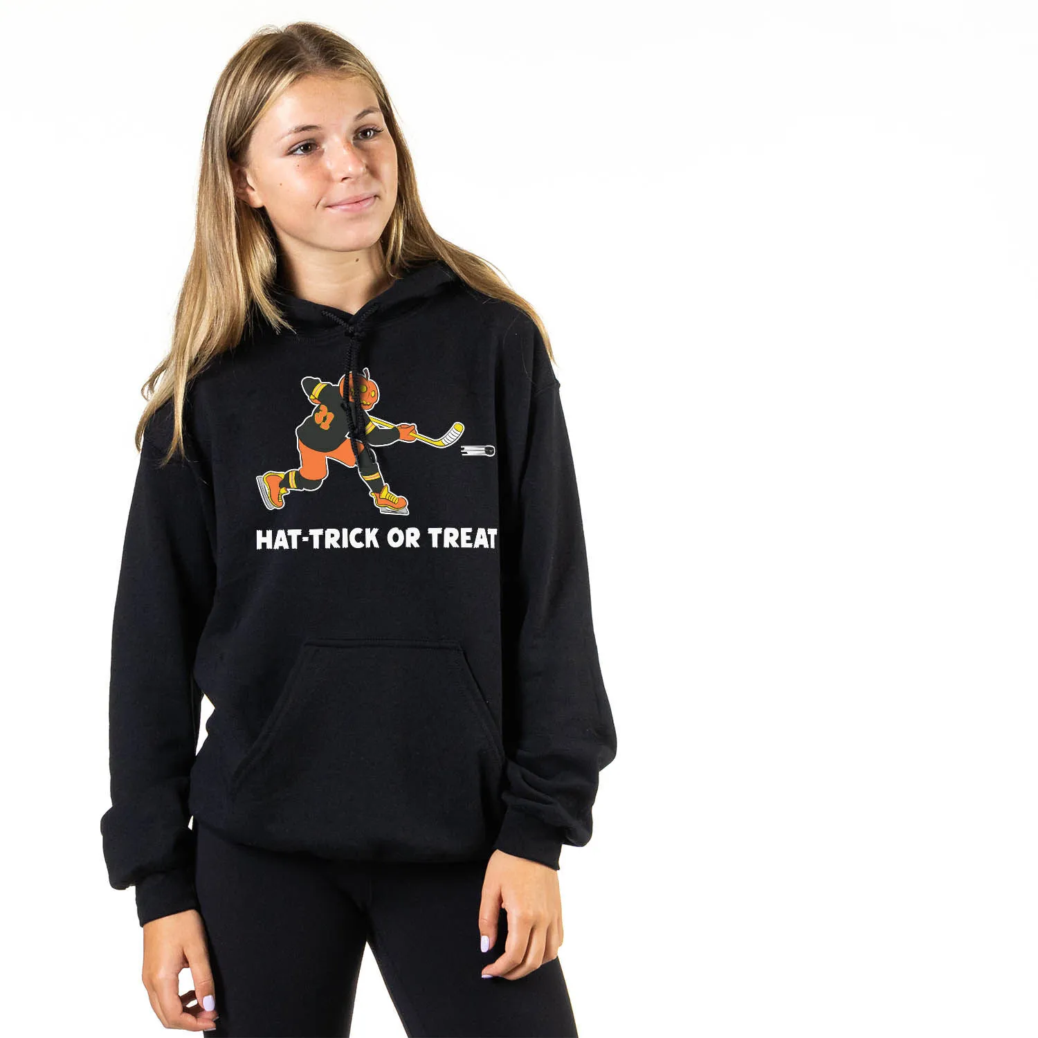 Hockey Hooded Sweatshirt - Hat-Trick or Treat 