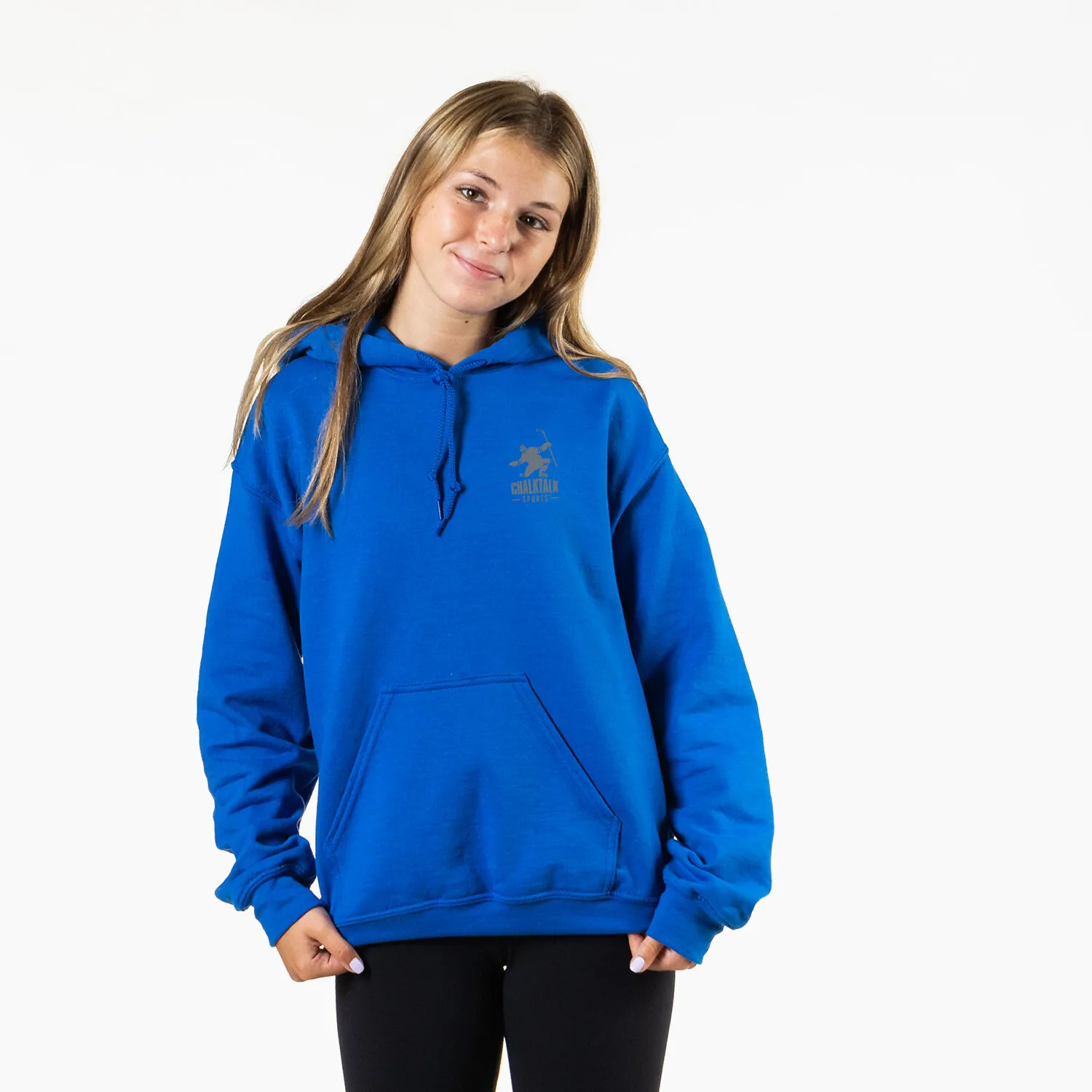 Hockey Hooded Sweatshirt - Hockey Girls Are Cooler (Back Design) 