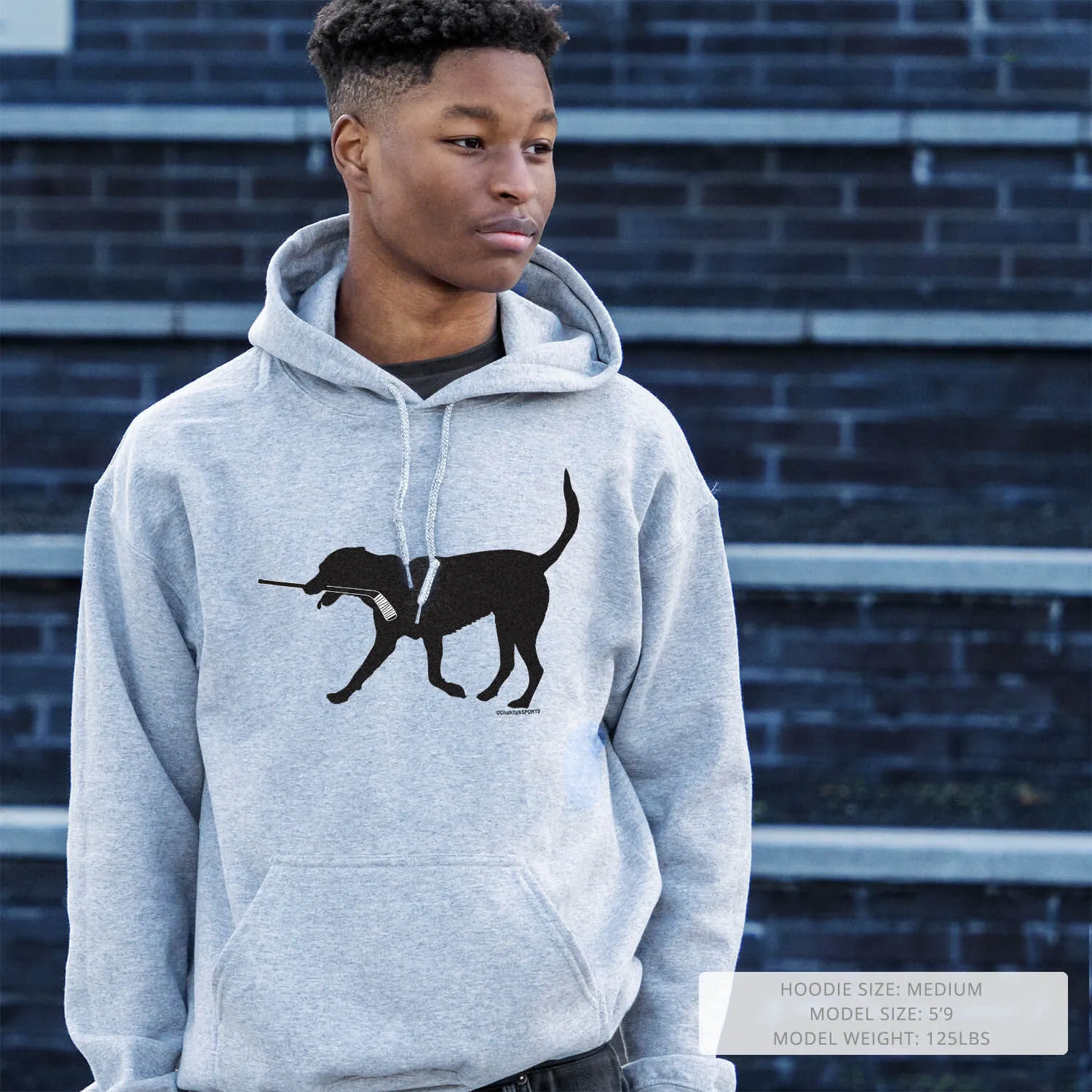 Hockey Hooded Sweatshirt - Howe the Hockey Dog 