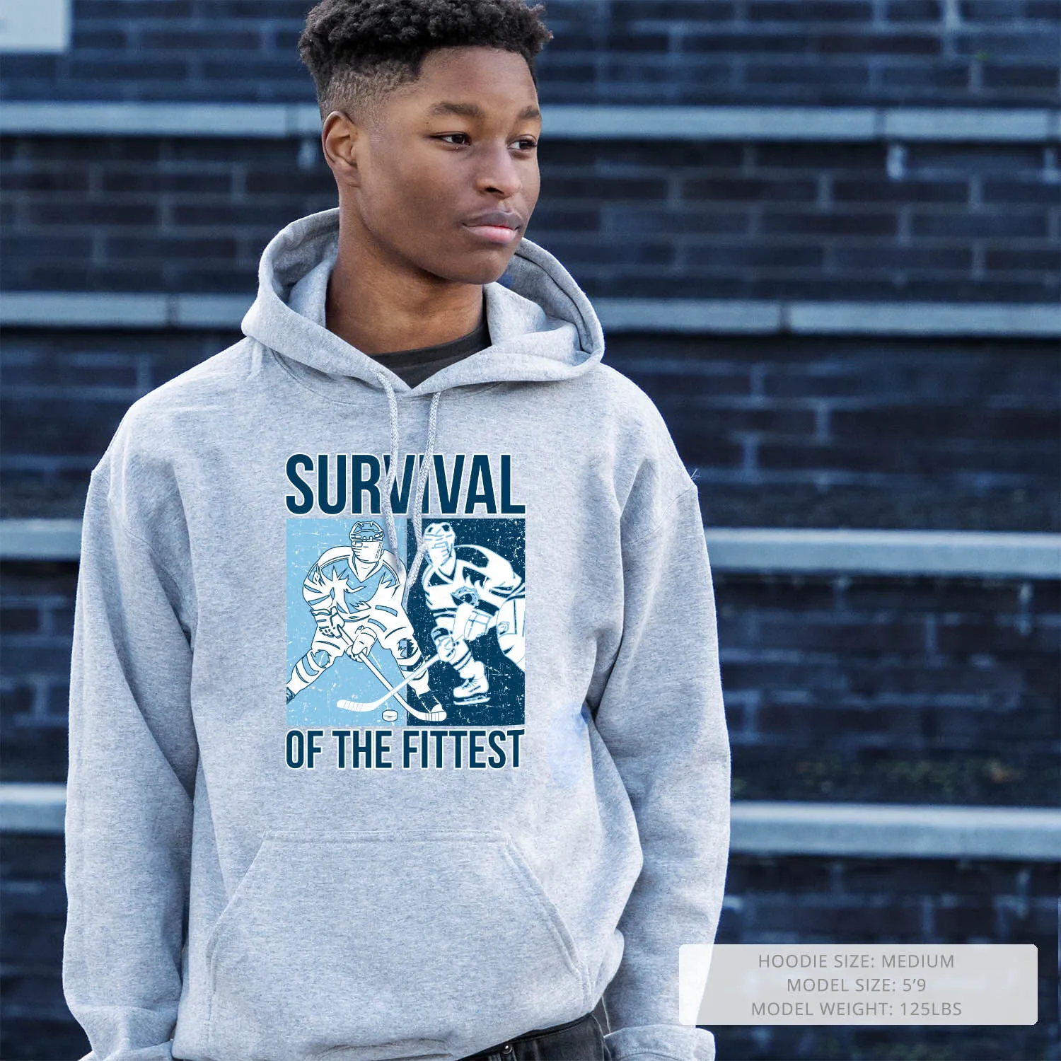 Hockey Hooded Sweatshirt - Survival of the Fittest 