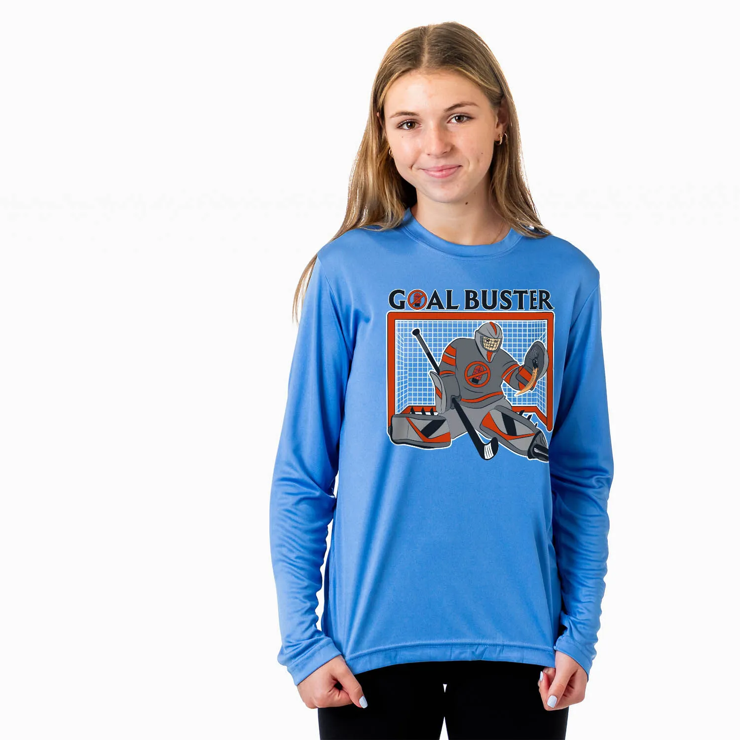 Hockey Long Sleeve Performance Tee - Goal Buster 