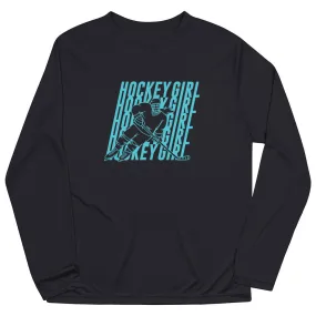 Hockey Long Sleeve Performance Tee - Hockey Girl Repeat 