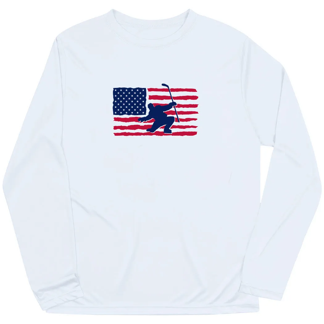 Hockey Long Sleeve Performance Tee - Hockey Land That We Love 