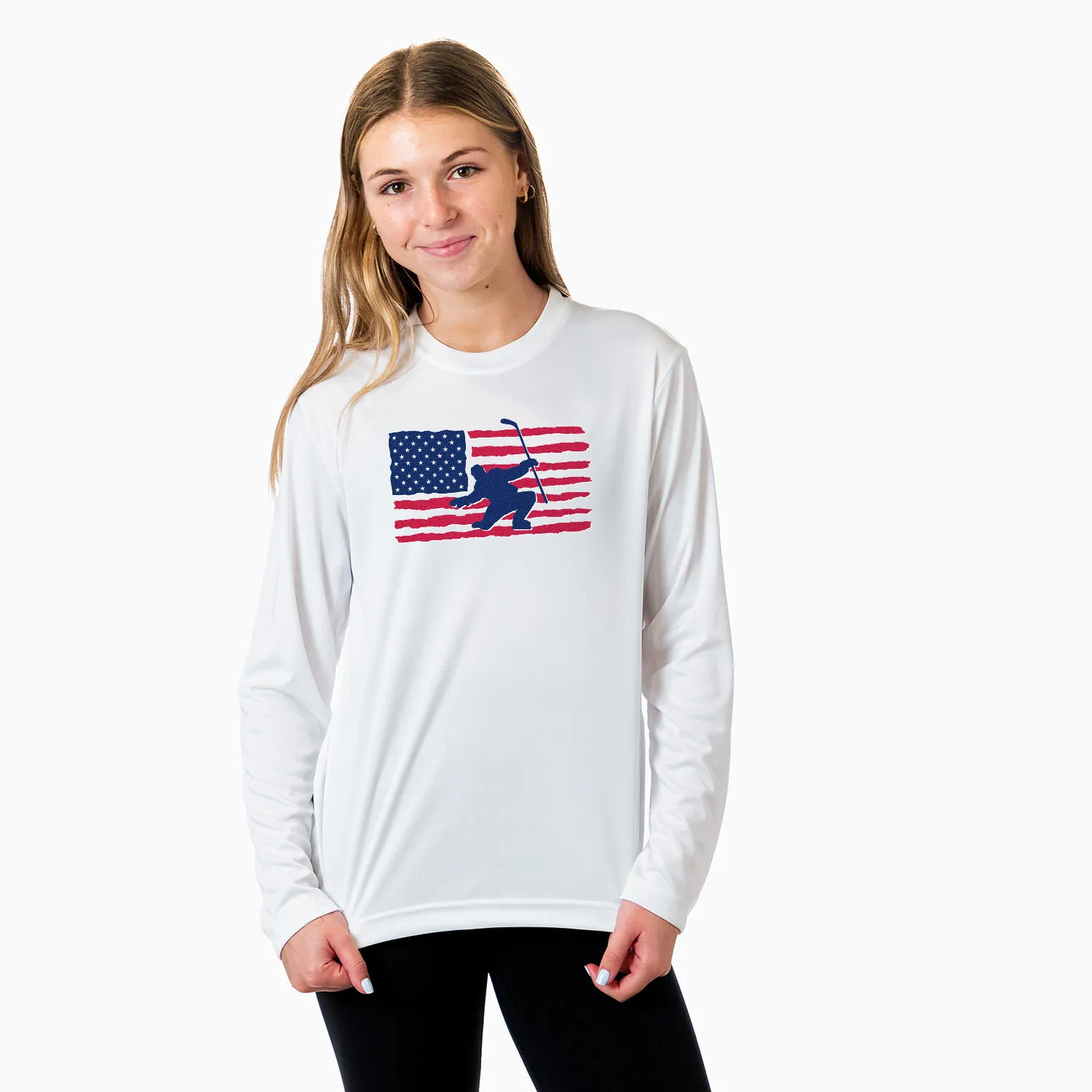 Hockey Long Sleeve Performance Tee - Hockey Land That We Love 