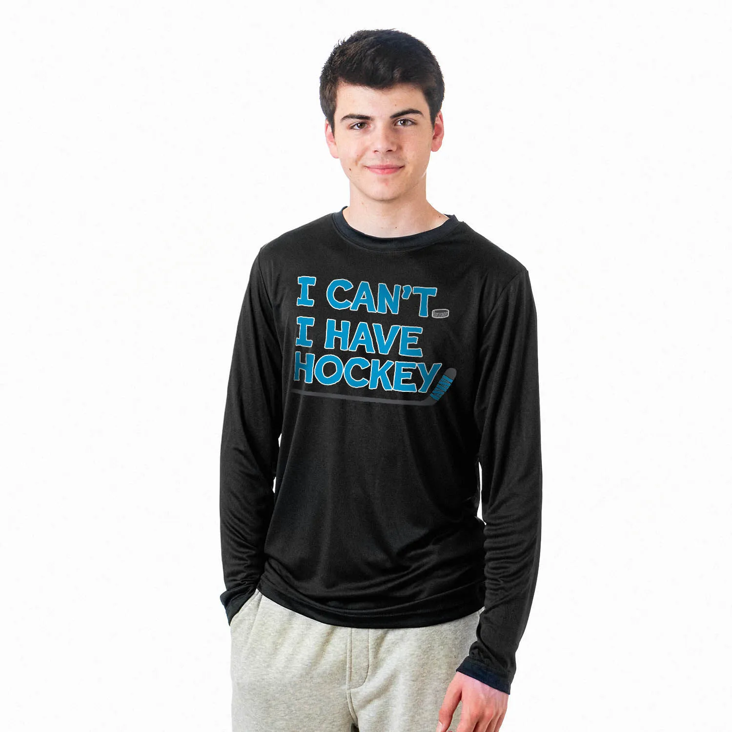 Hockey Long Sleeve Performance Tee - I Can't. I Have Hockey. 