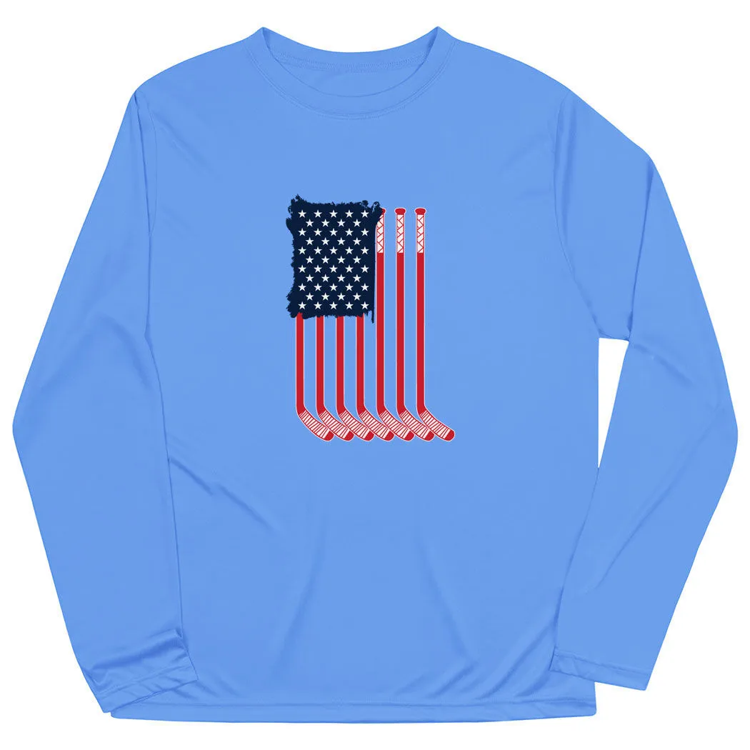 Hockey Long Sleeve Tech Tee - American Flag 