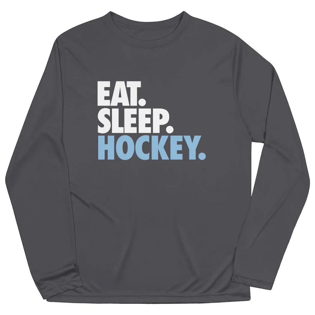 Hockey Long Sleeve Tech Tee - Eat. Sleep. Hockey. 