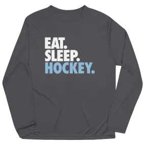 Hockey Long Sleeve Tech Tee - Eat. Sleep. Hockey. 