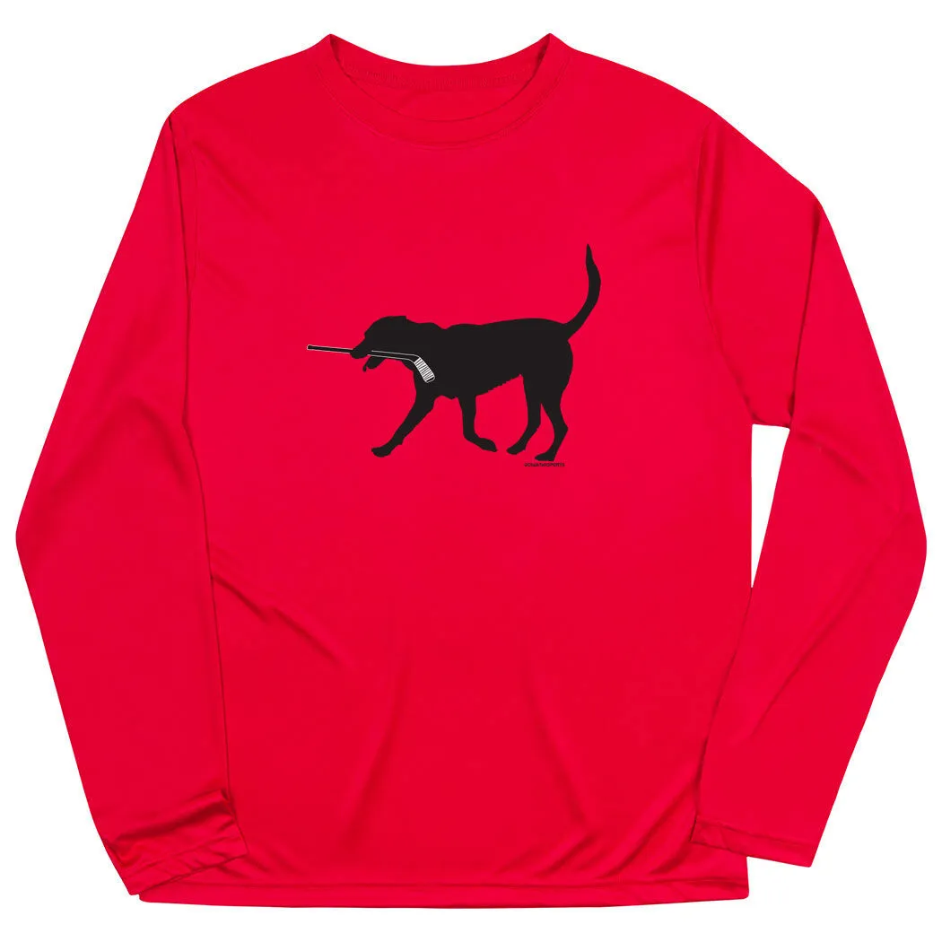 Hockey Long Sleeve Tech Tee - Howe the Hockey Dog 