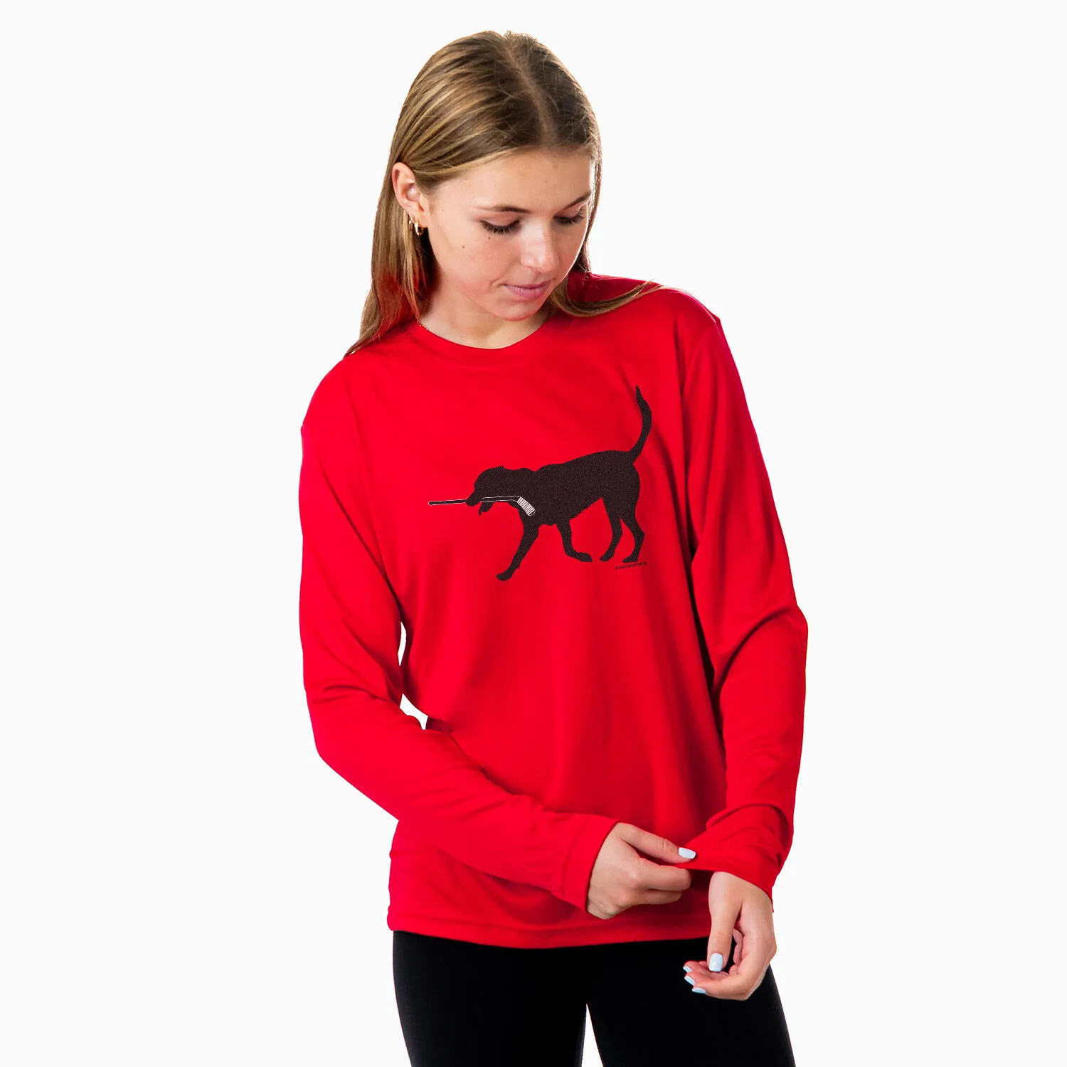 Hockey Long Sleeve Tech Tee - Howe the Hockey Dog 