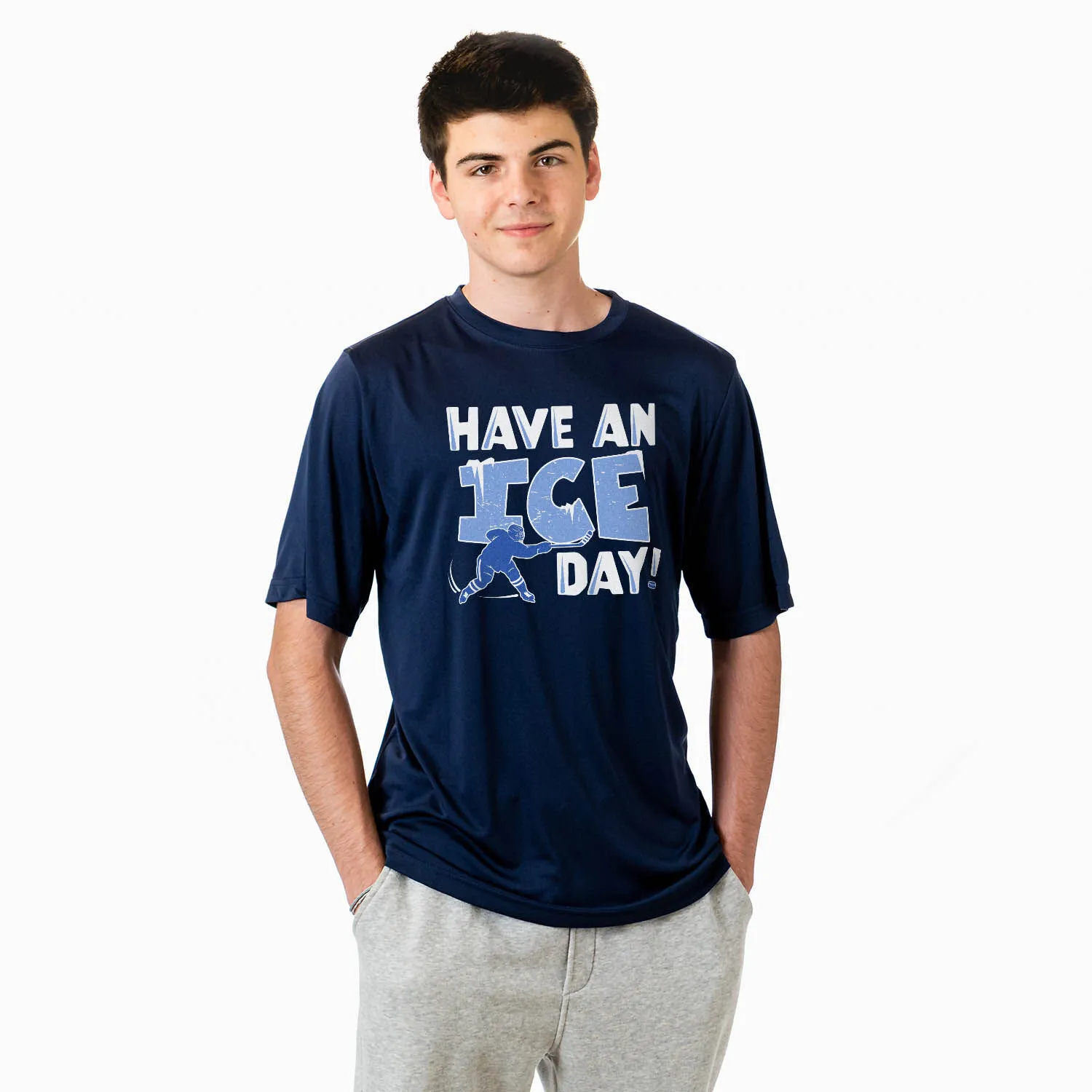 Hockey Short Sleeve Performance Tee - Have An Ice Day 