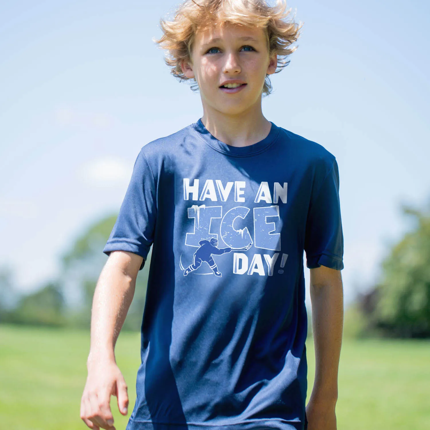 Hockey Short Sleeve Performance Tee - Have An Ice Day 