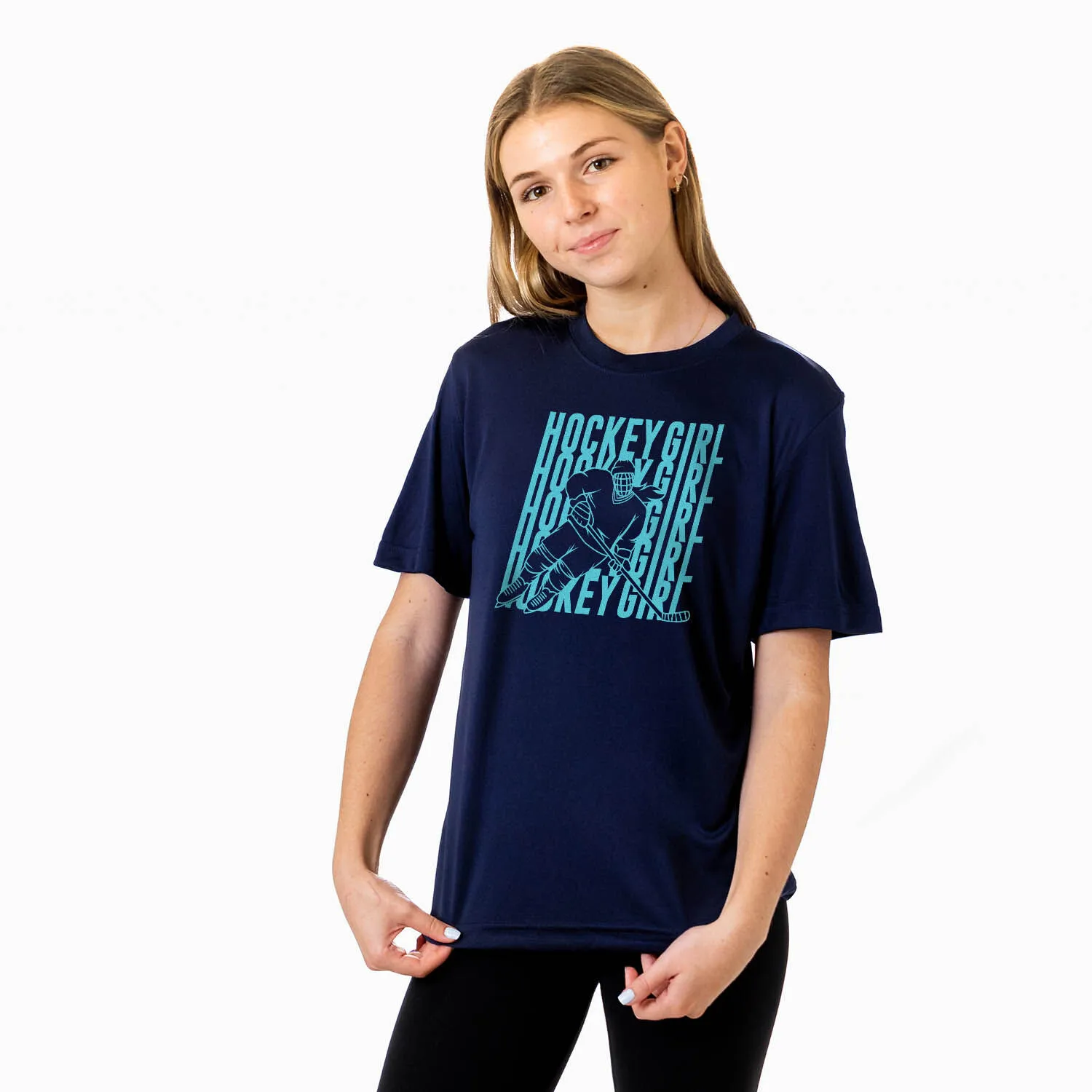 Hockey Short Sleeve Performance Tee - Hockey Girl Repeat 