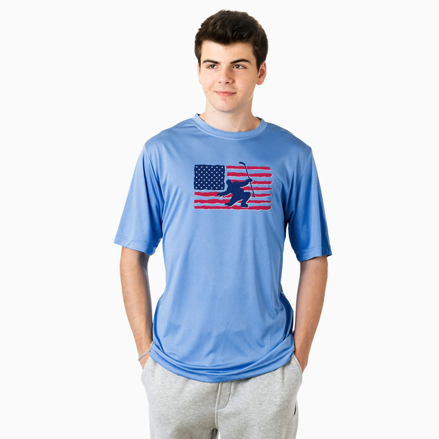 Hockey Short Sleeve Performance Tee - Hockey Land That We Love 