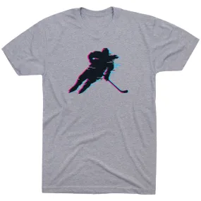 Hockey T-Shirt Short Sleeve - Hockey Girl Glitch 