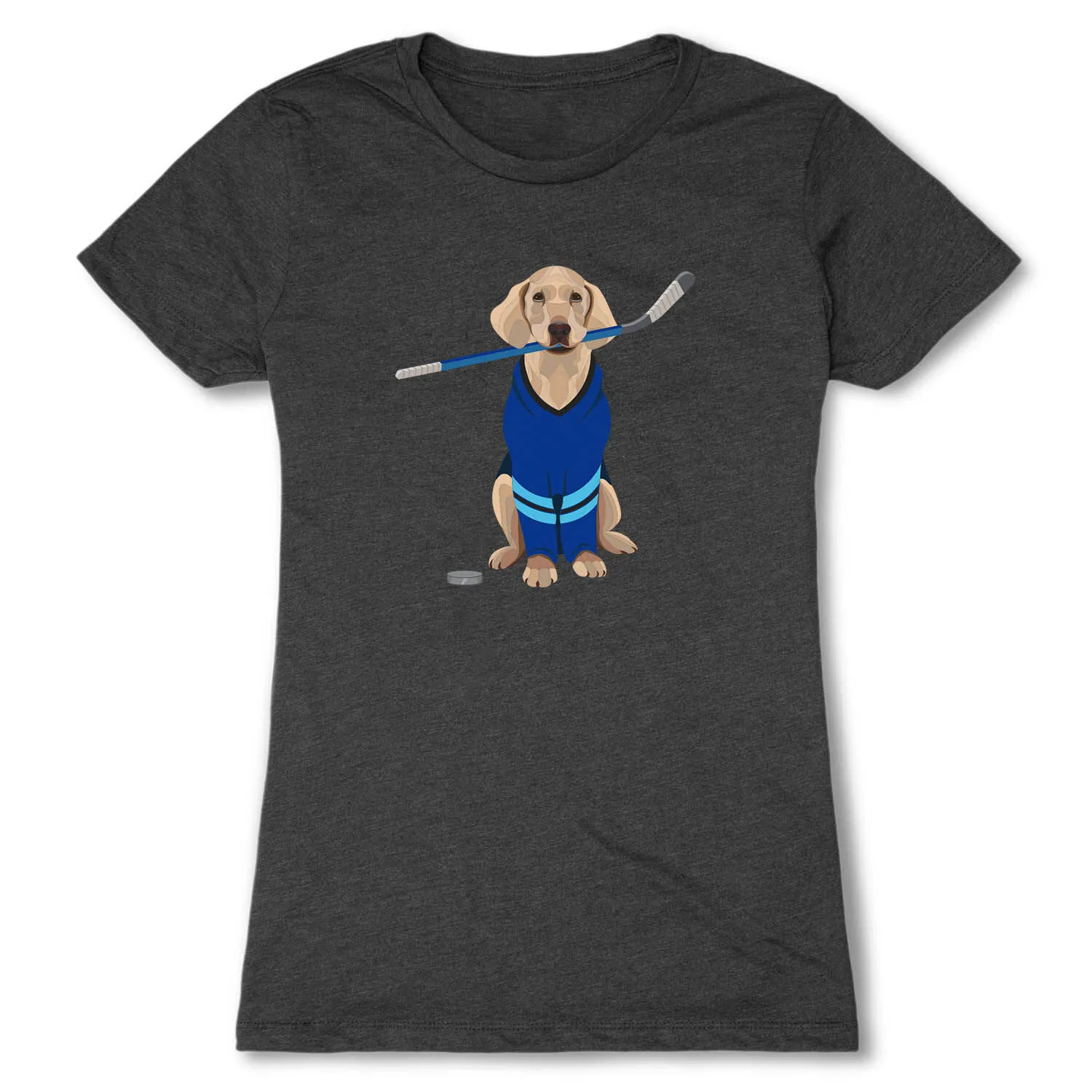 Hockey Women's Everyday Tee - Puck The Hockey Dog 