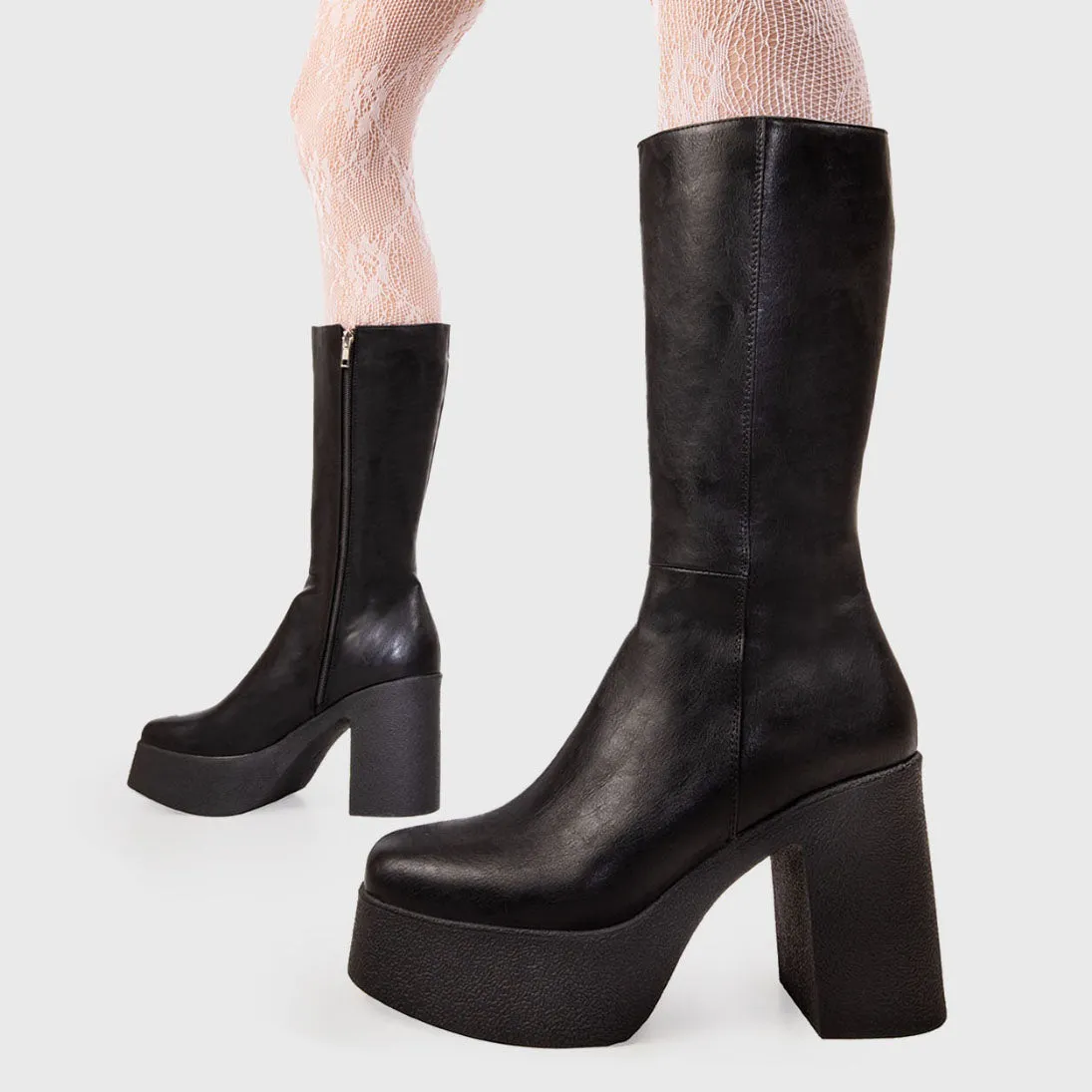 Holler Back Platform Calf Boots