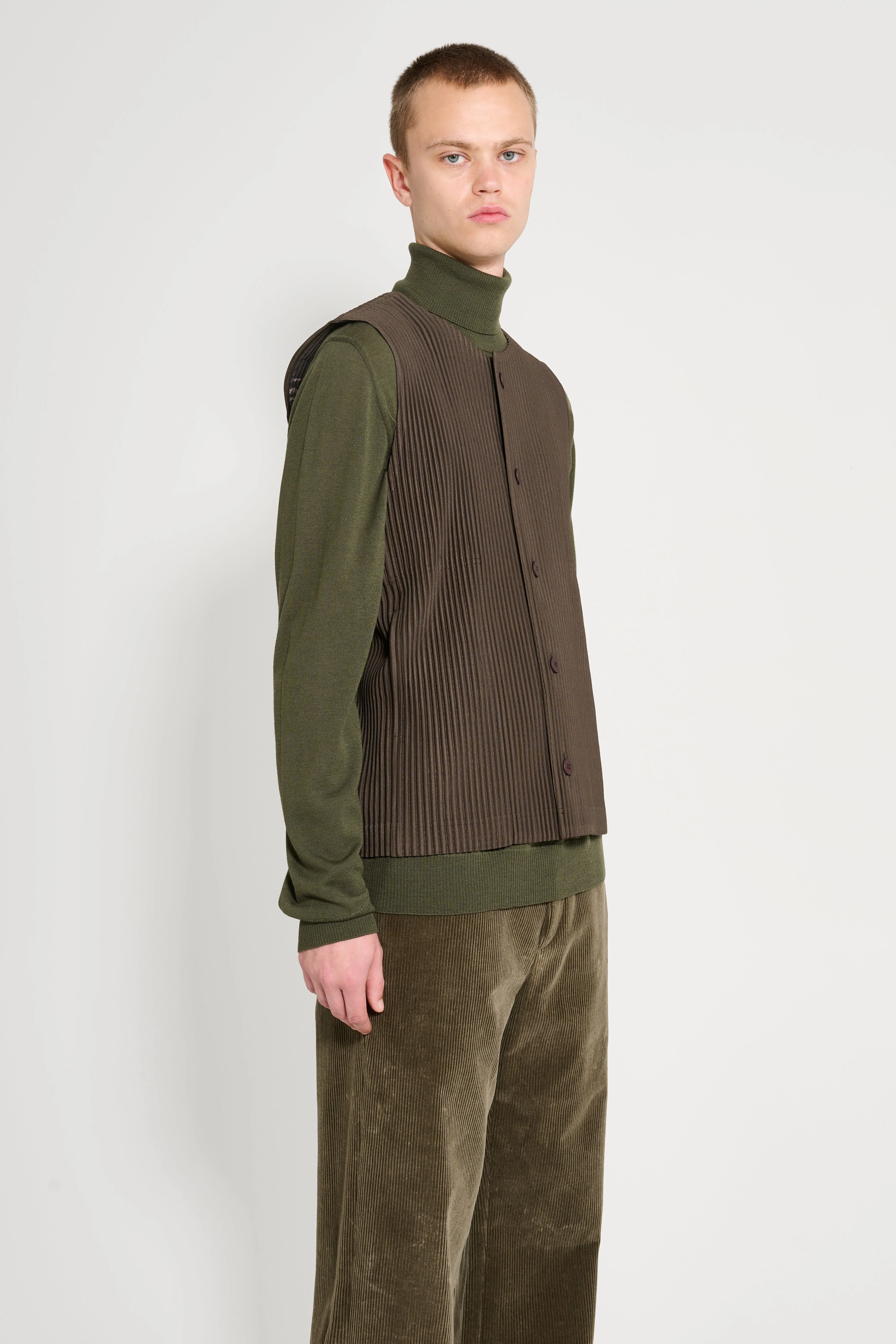 Homme Plissé Issey Miyake Tailored Pleats 1 Vest Dark Khaki